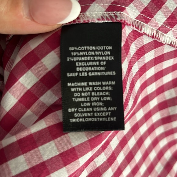 Like New Lafayette 148 pink striped button down blouse - Picture 4 of 6